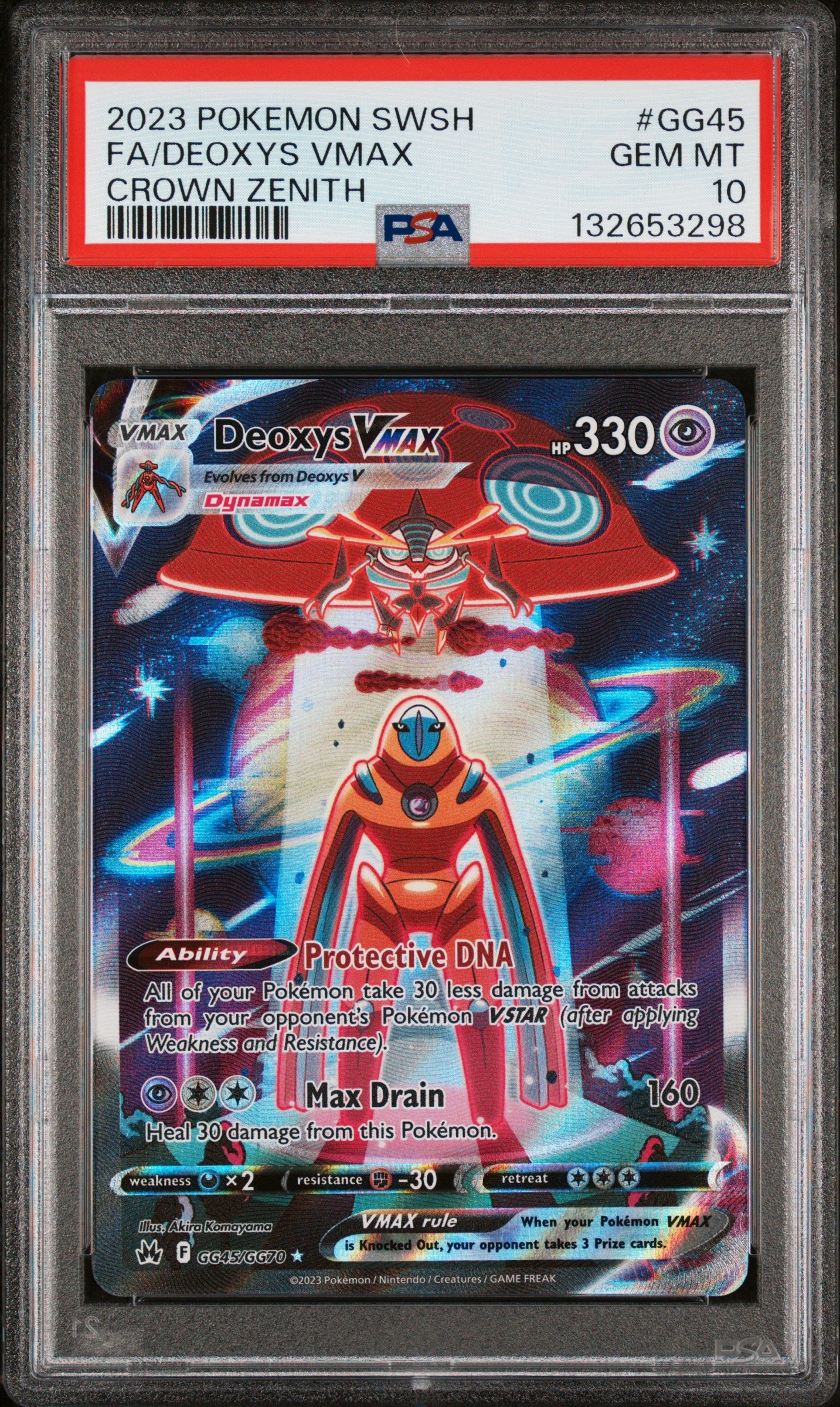 2023 POKEMON SWORD AND SHIELD CROWN ZENITH #GG45 FA/DEOXYS VMAX CROWN ZENITH