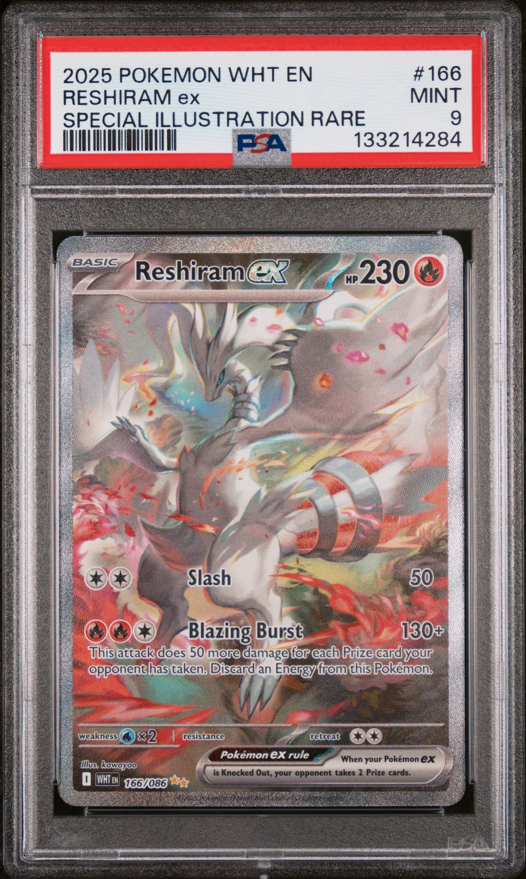 2025 POKEMON WHT EN-WHITE FLARE #166 RESHIRAM ex SPECIAL ILLUSTRATION RARE