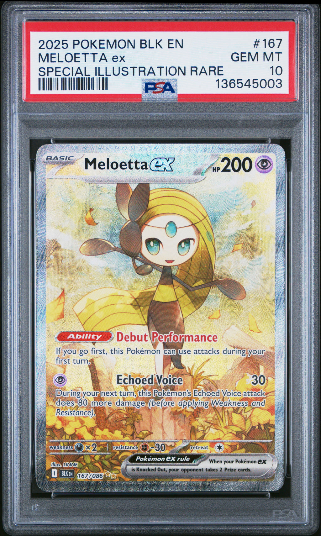 2025 POKEMON BLK EN-BLACK BOLT #167 MELOETTA ex SPECIAL ILLUSTRATION RARE
