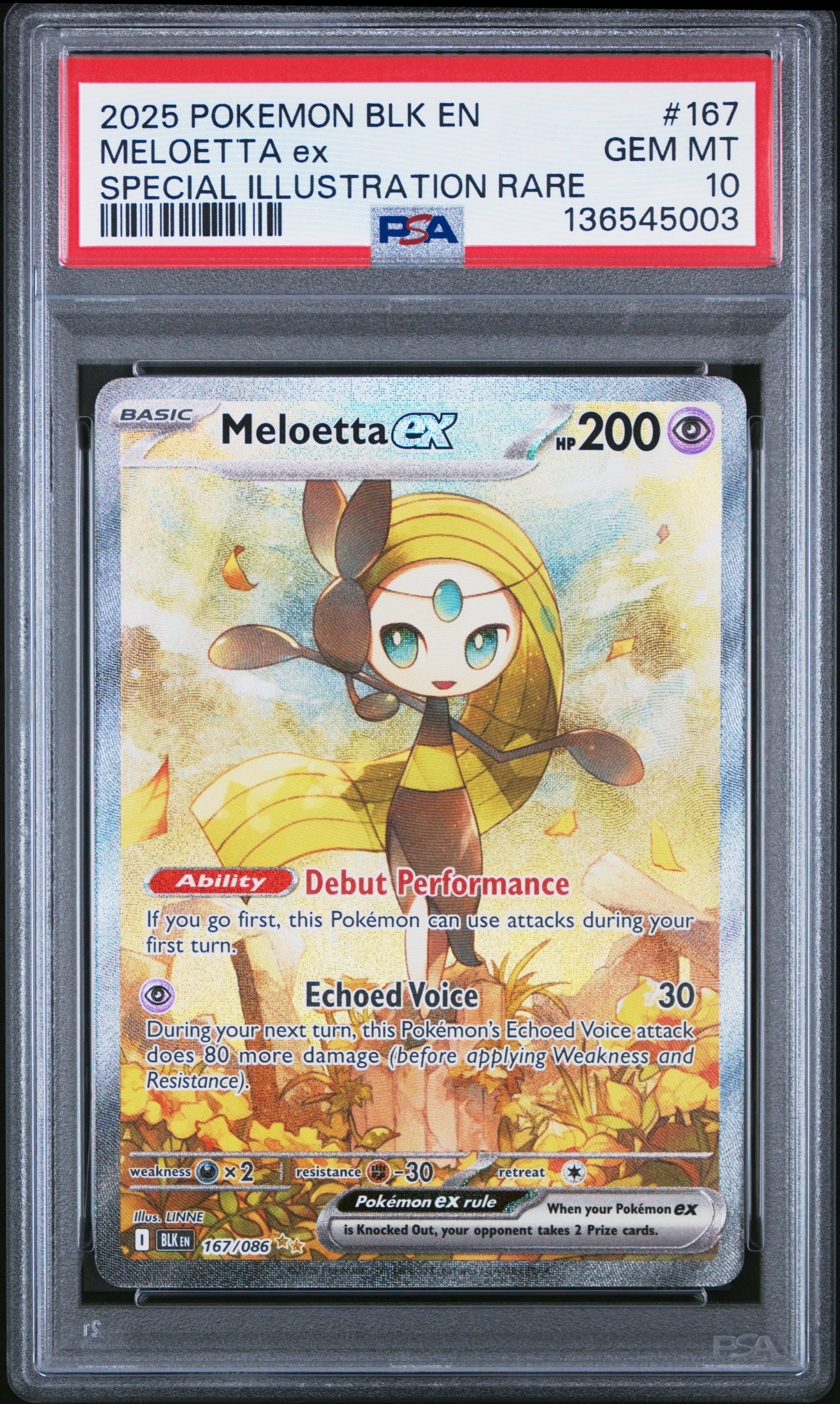2025 POKEMON BLK EN-BLACK BOLT #167 MELOETTA ex SPECIAL ILLUSTRATION RARE