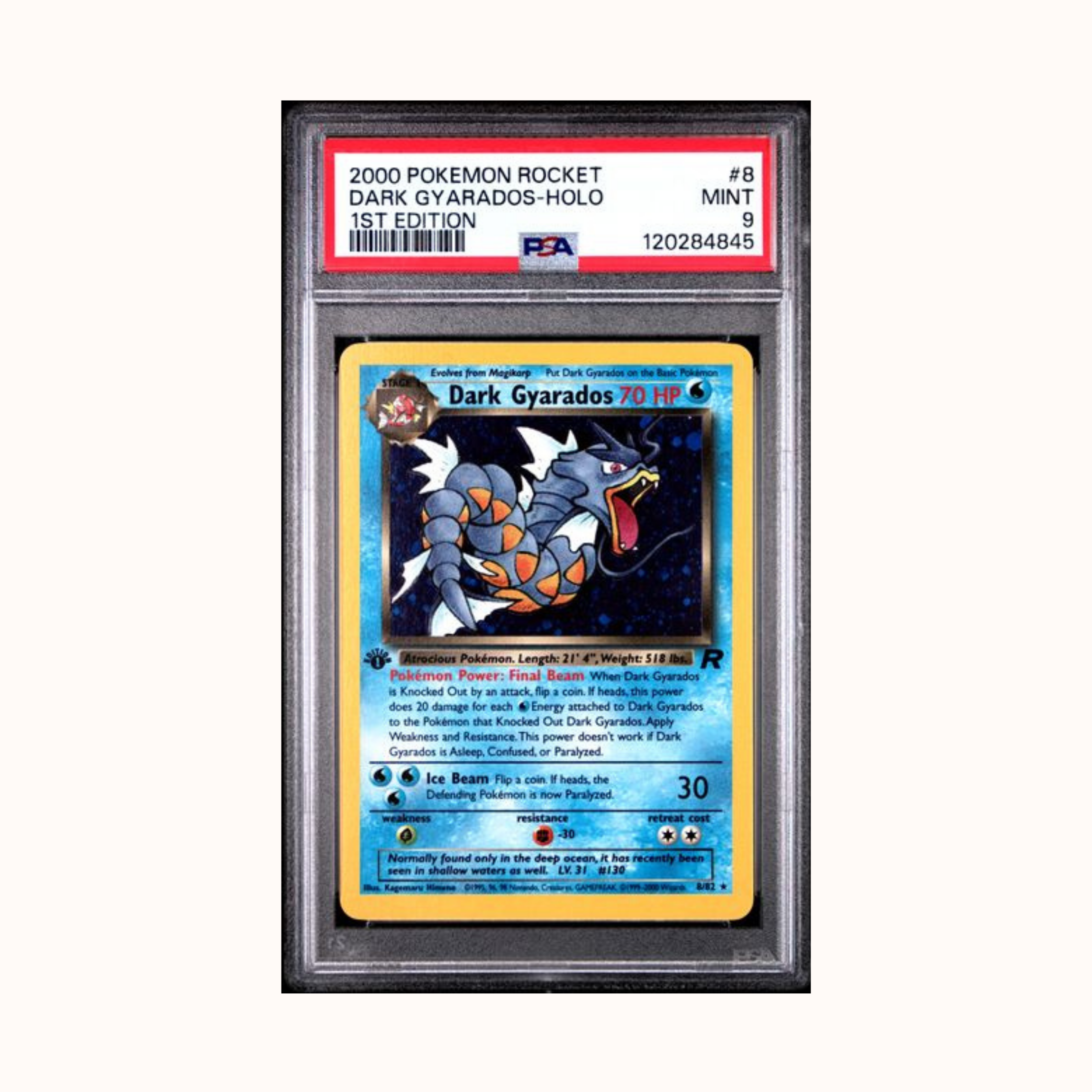 2000 Pokemon Rocket #8 Dark Gyarados-Holo 1st Edition PSA 9