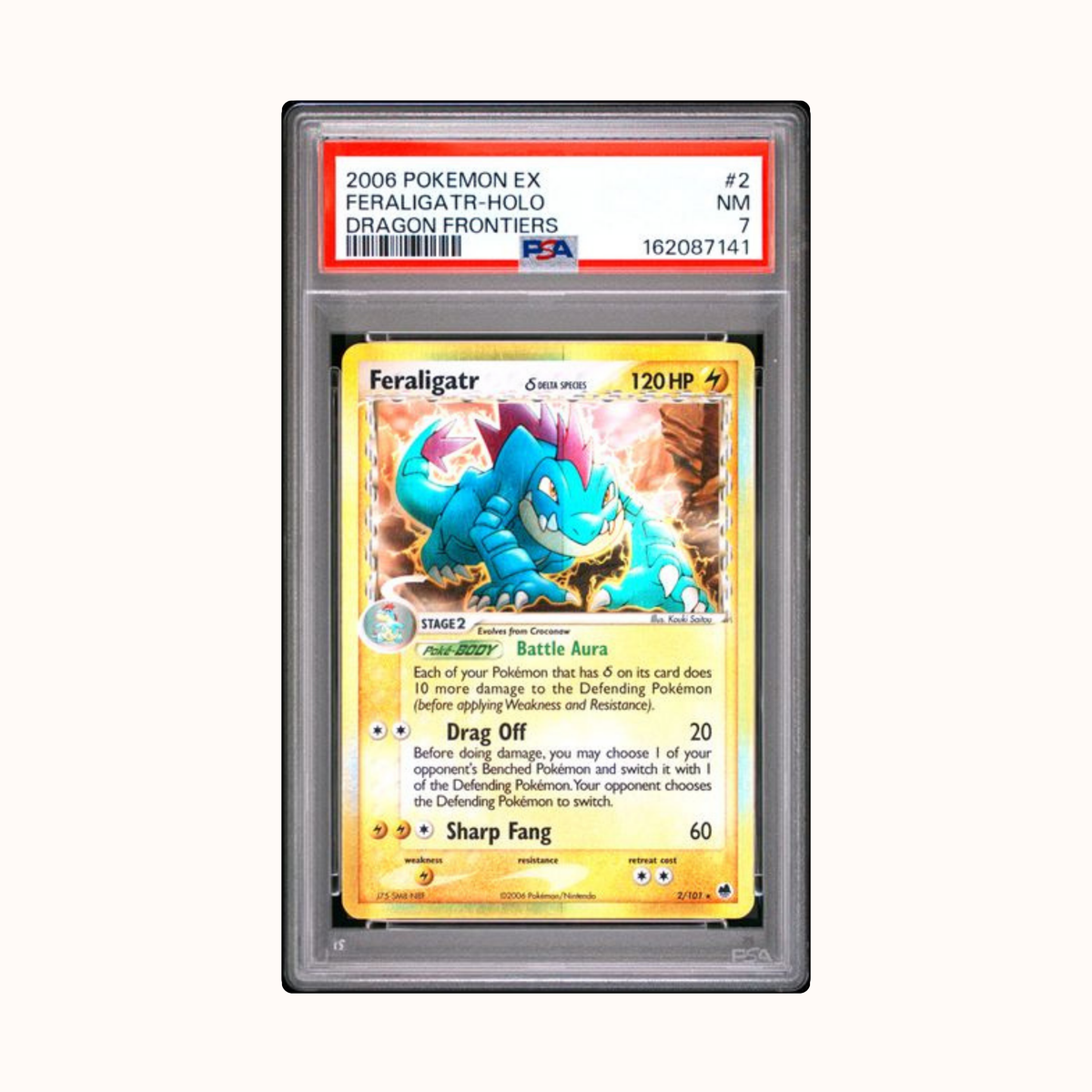 2006 Pokemon Ex Dragon Frontiers #2 Feraligatr - Holo PSA 7