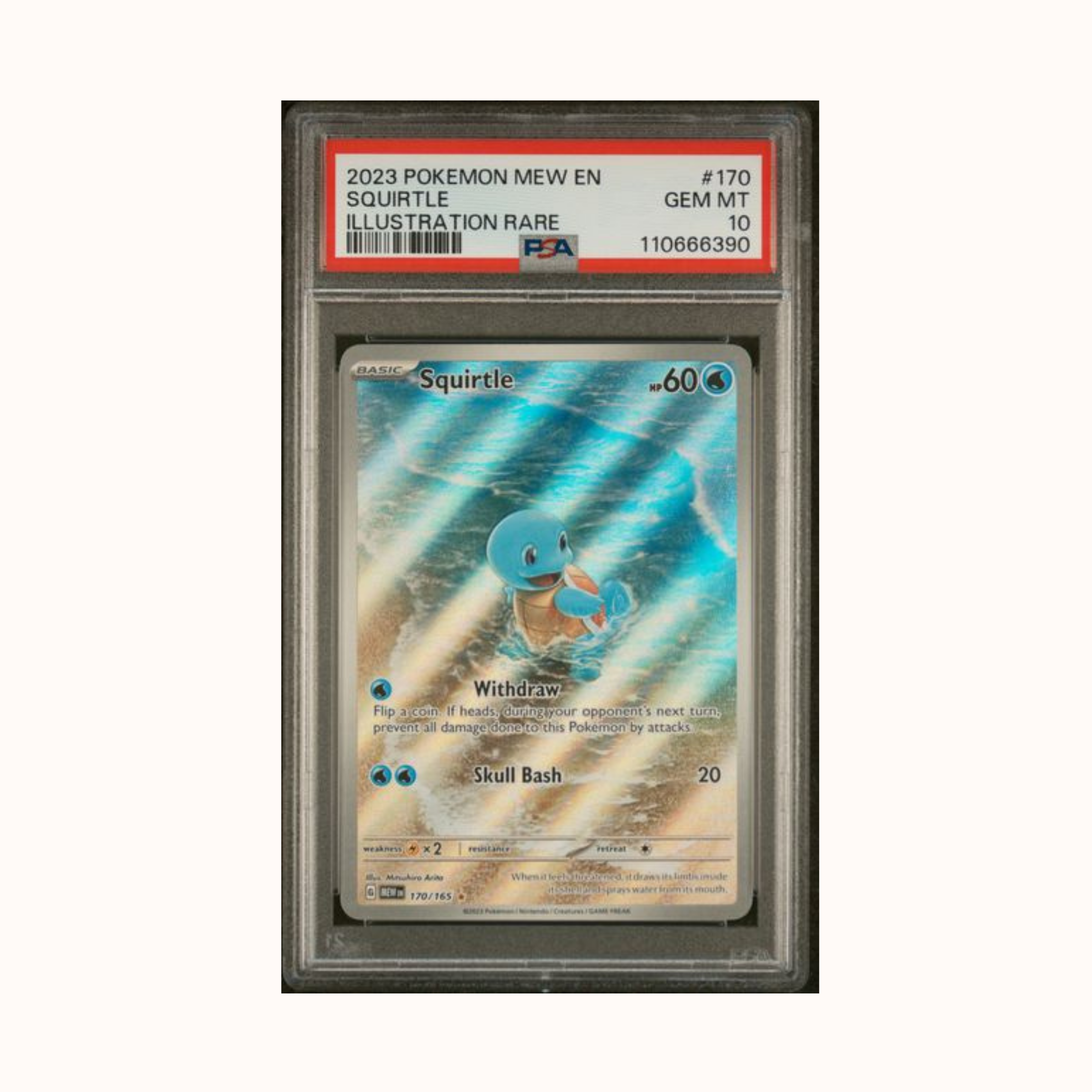 2023 Pokemon Mew En 151 #170 Squirtle Illustration Rare PSA 10