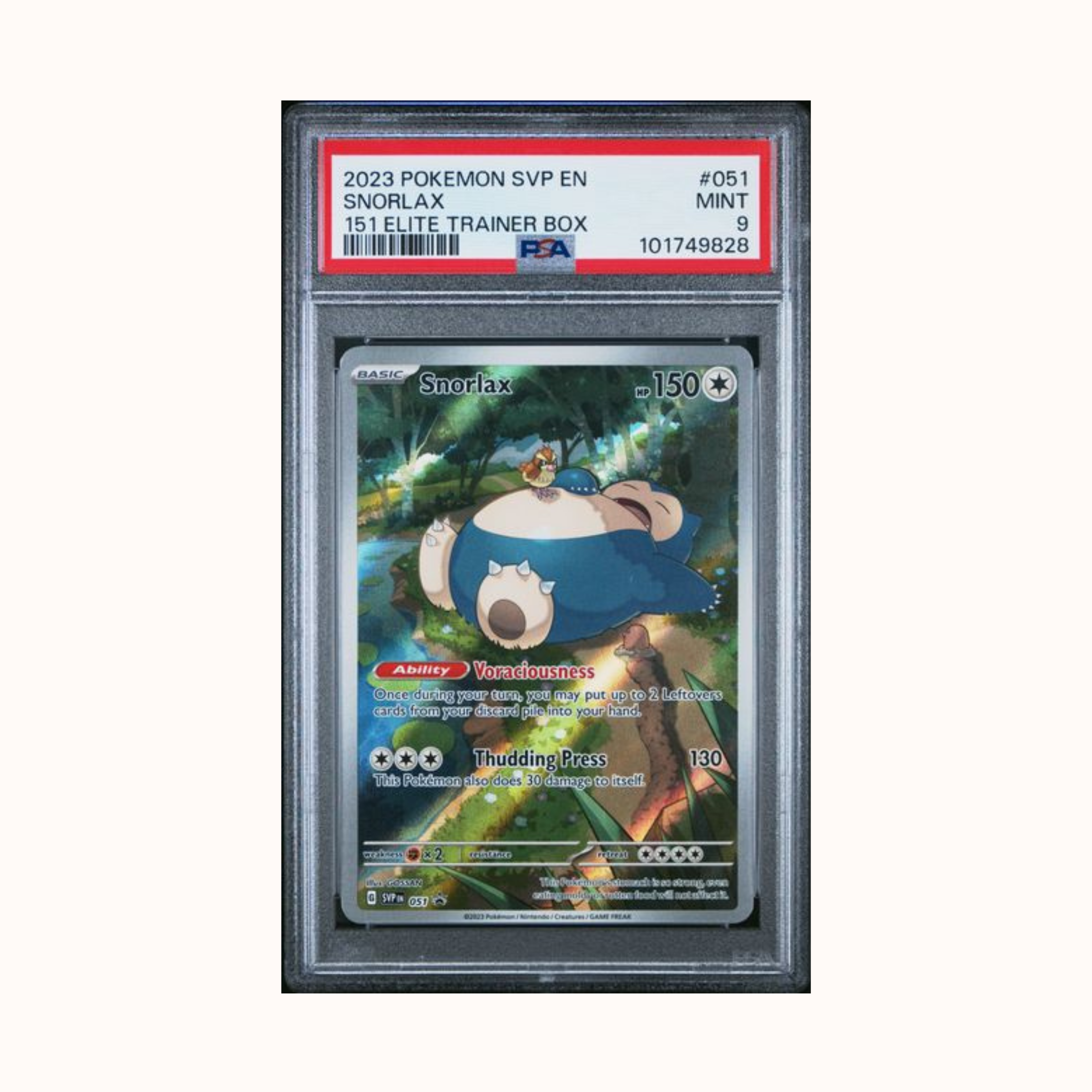 2023 Pokemon SVP En Snorlax 151 Elite Trainer Box #051 PSA 9