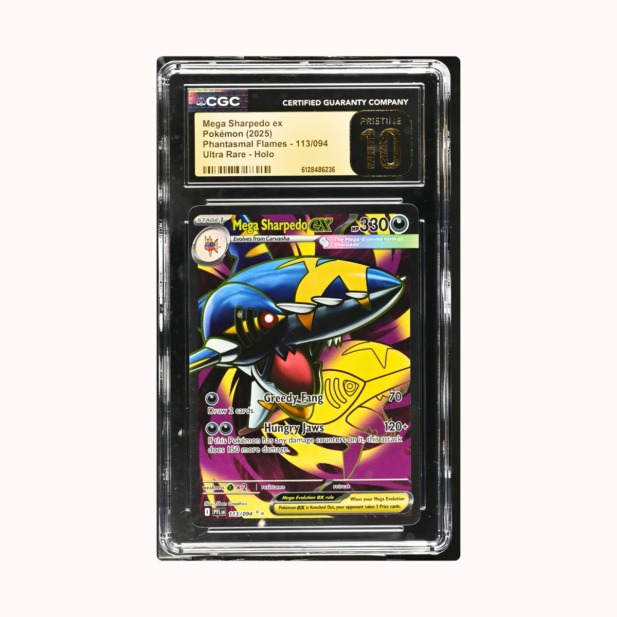 2025 Mega Sharpedo ex PFL - 113/094 UR CGC Pristine 10
