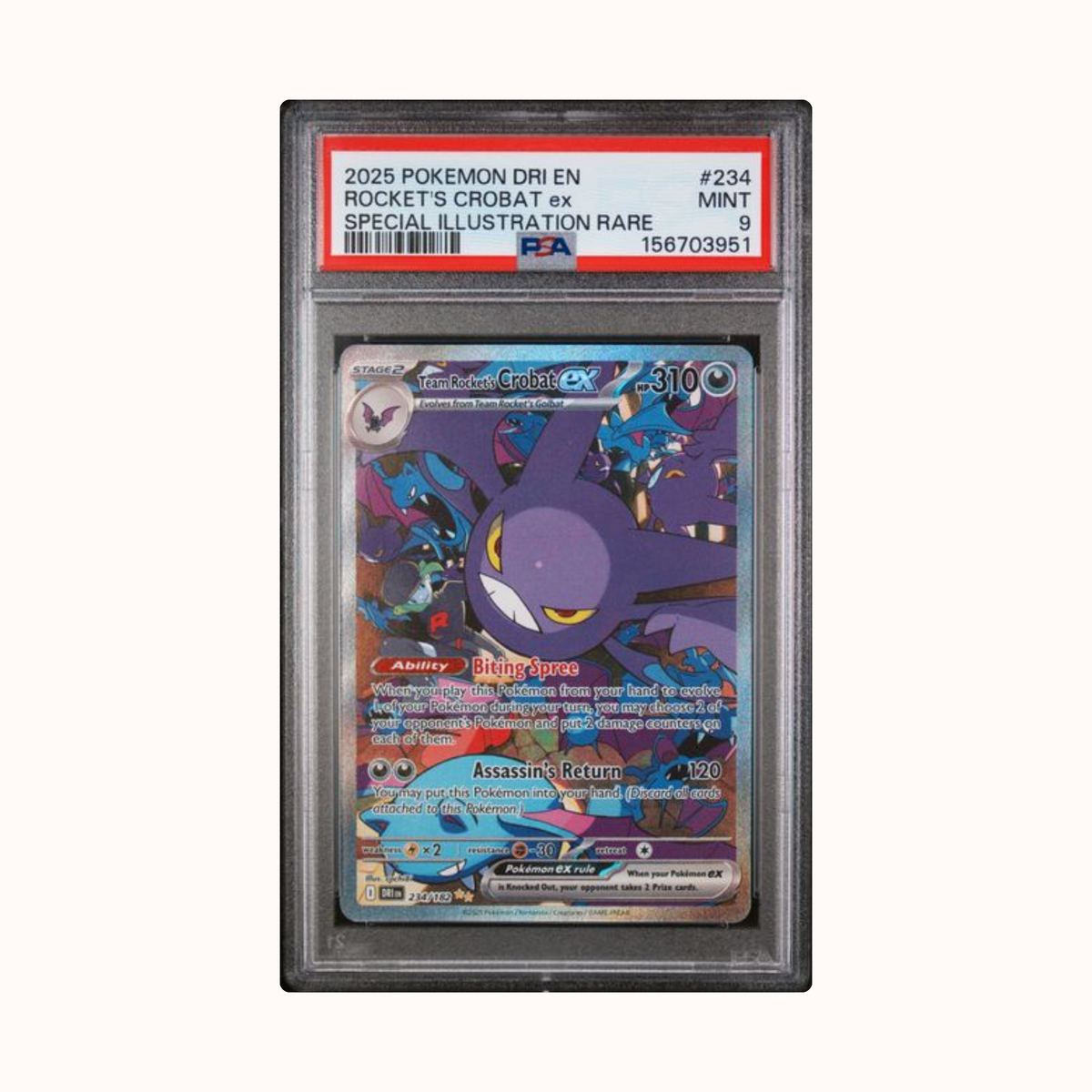 2025 Pokemon DRI En Rocket's Crobat ex SIR #234 PSA 9