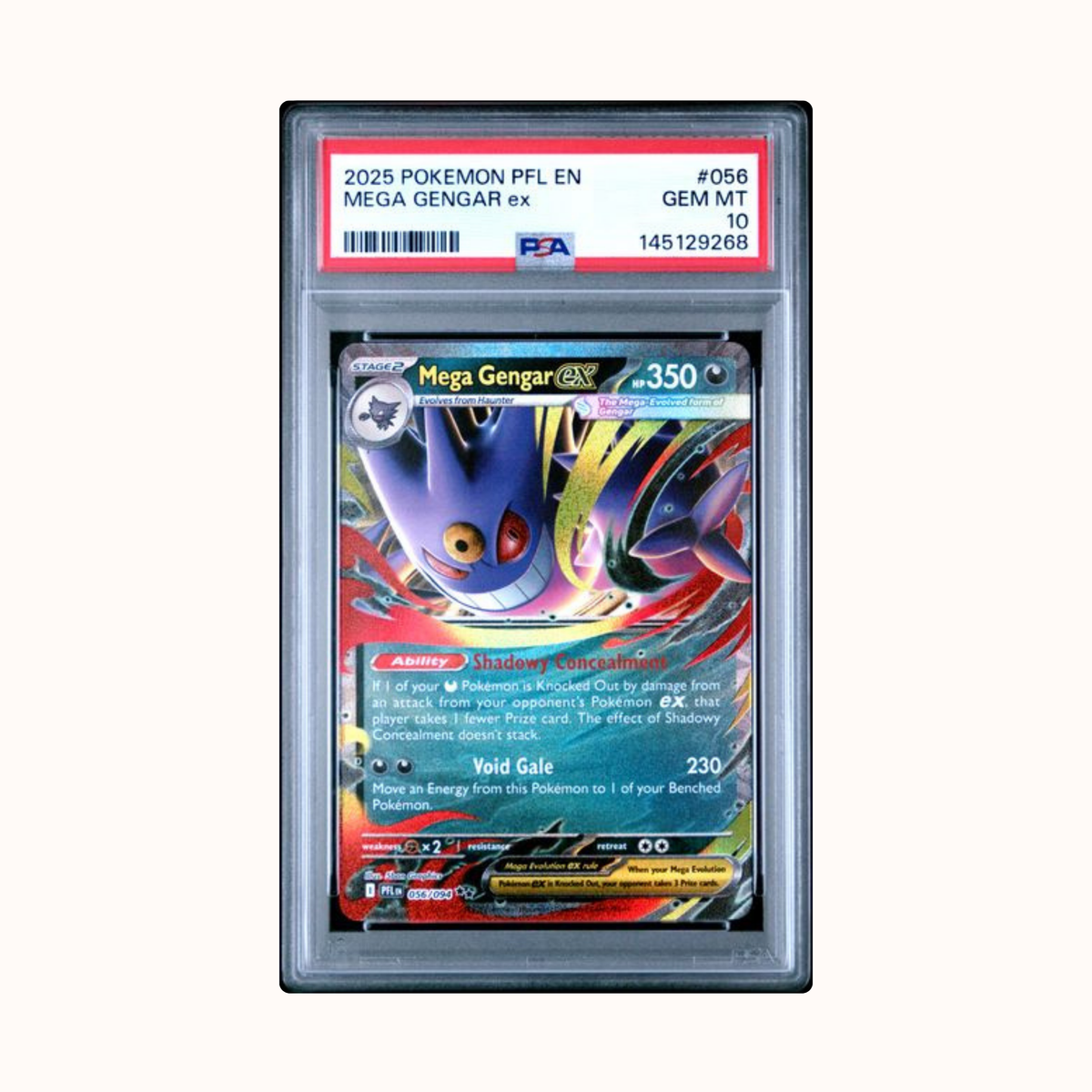 2025 Pokemon PFL En Mega Gengar ex #056 PSA 10