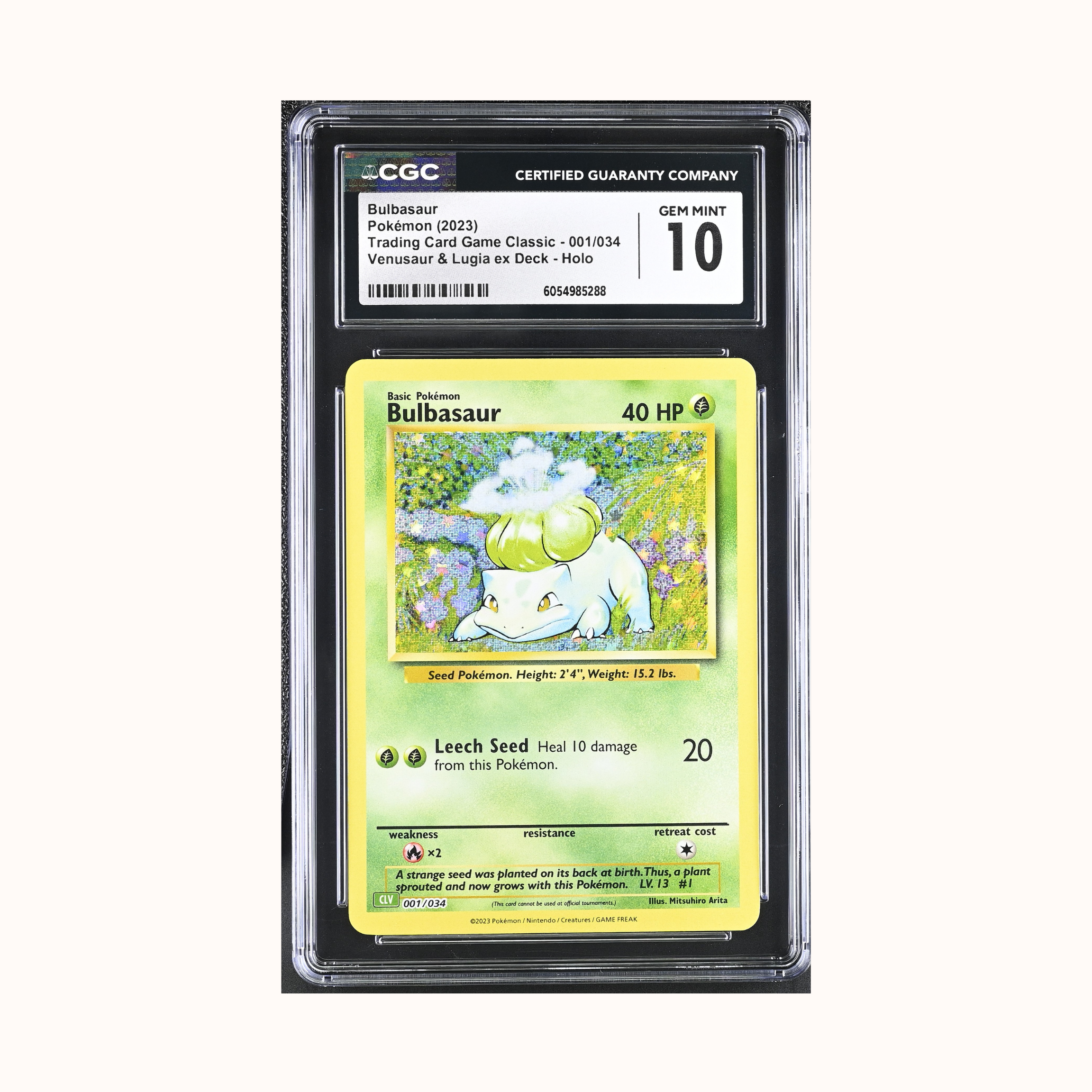 Bulbasaur Pokemon 2023 Trading Card Game Classic - 001/034 Venusaur & Lugia ex Deck - Holo CGC 10