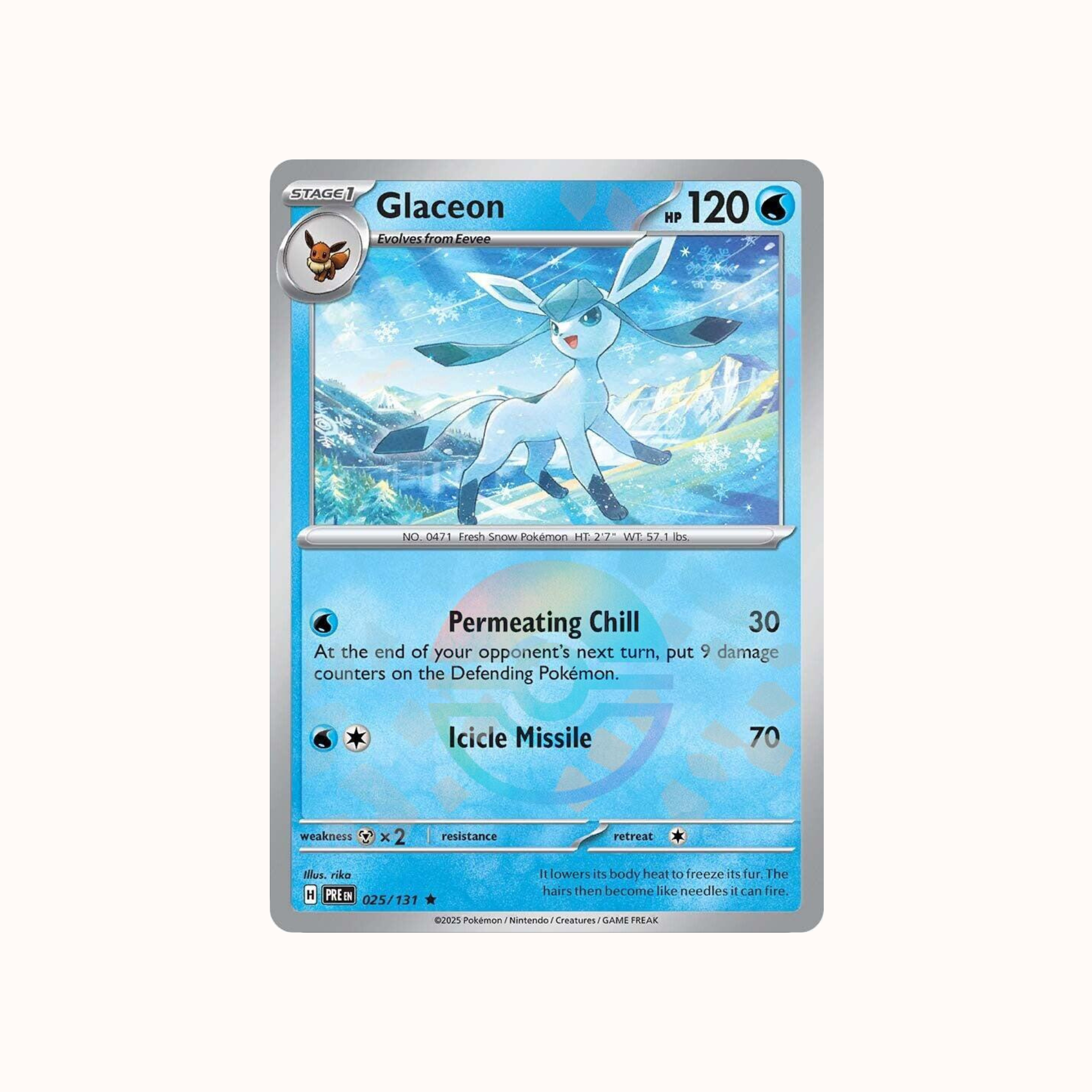 Glaceon 025/131 Pokeball Prismatic Evolution