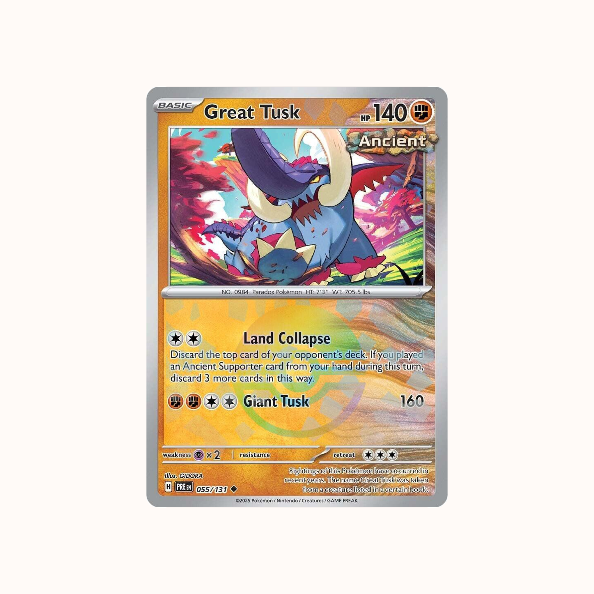 Great Tusk 055/131 Pokeball Prismatic Evolution