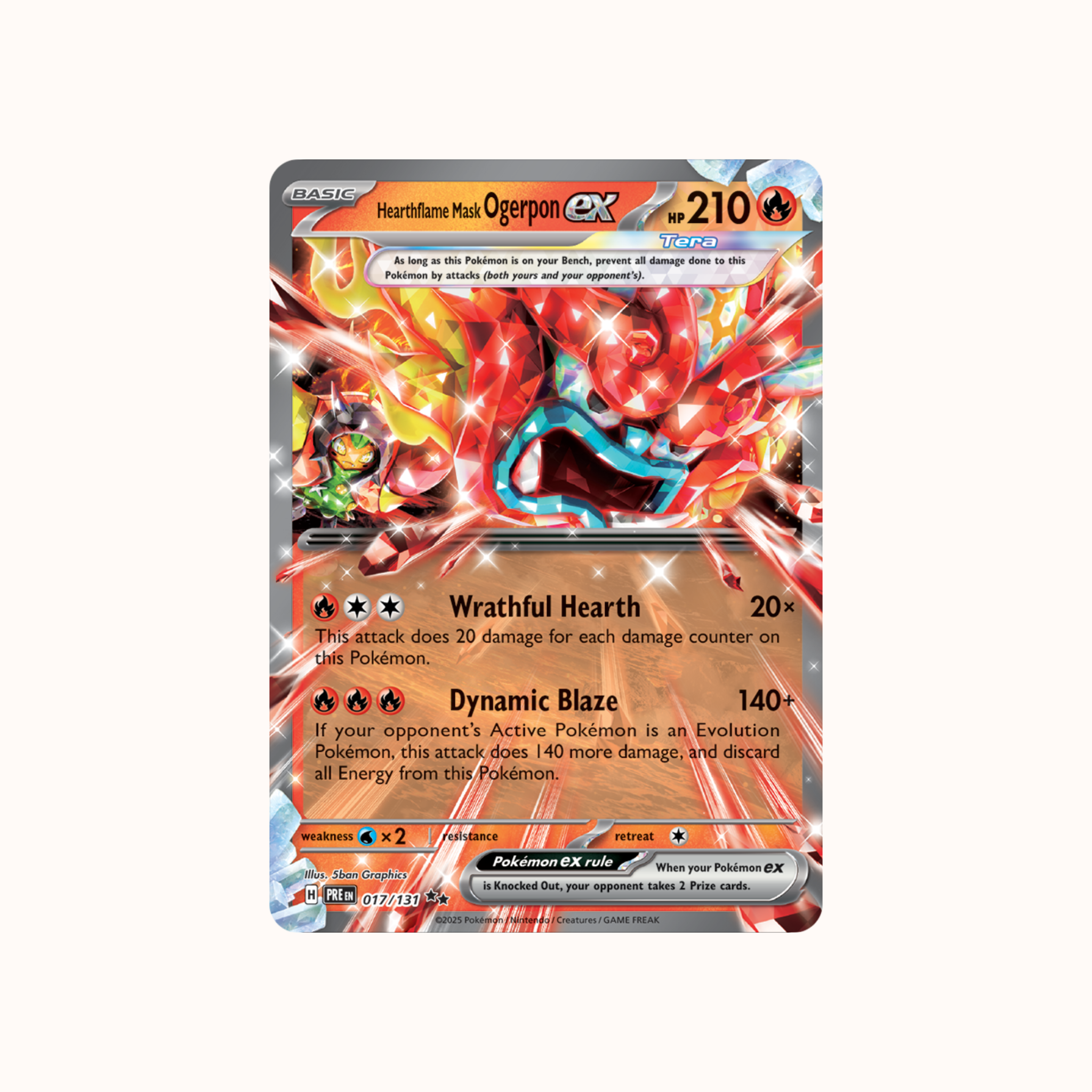Hearthflame Mask Ogerpon ex 017/131 Prismatic Evolution