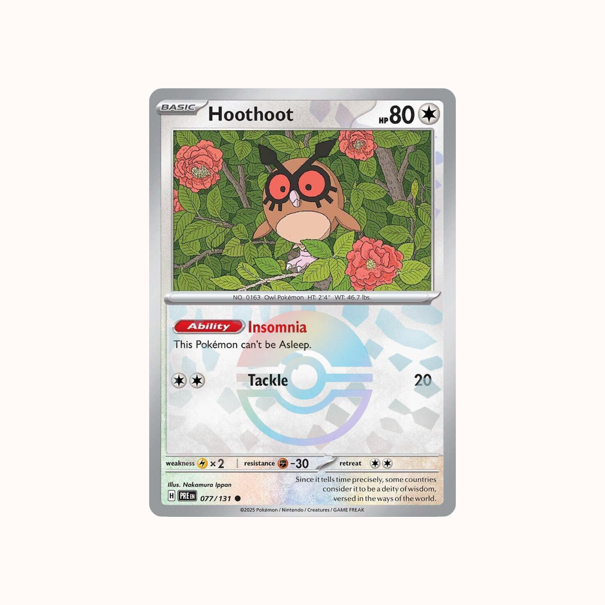 Hoothoot 077/131 Pokeball Prismatic Evolution