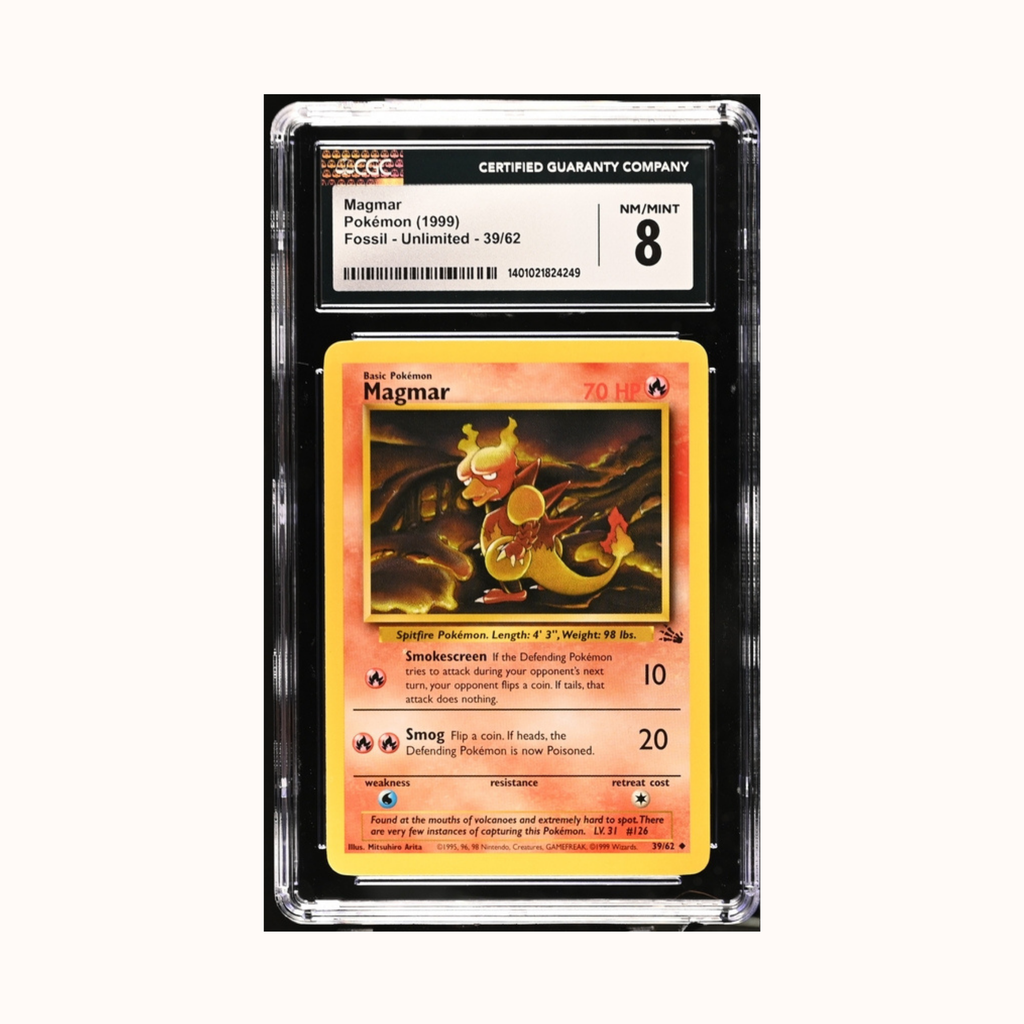 Magmar Pokemon 1999 Fossil - Unlimited 39/62 CGC 8