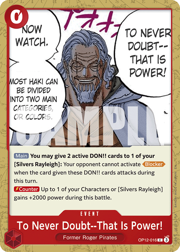 To Never Doubt--That Is Power! OP12-016