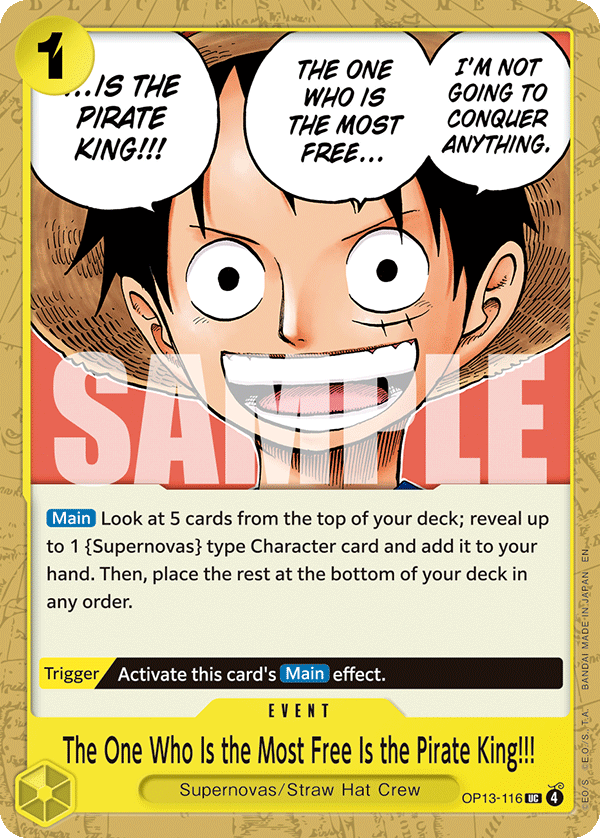 The One Who Is the Most Free Is the Pirate King!!! OP13-116 (Reprint)