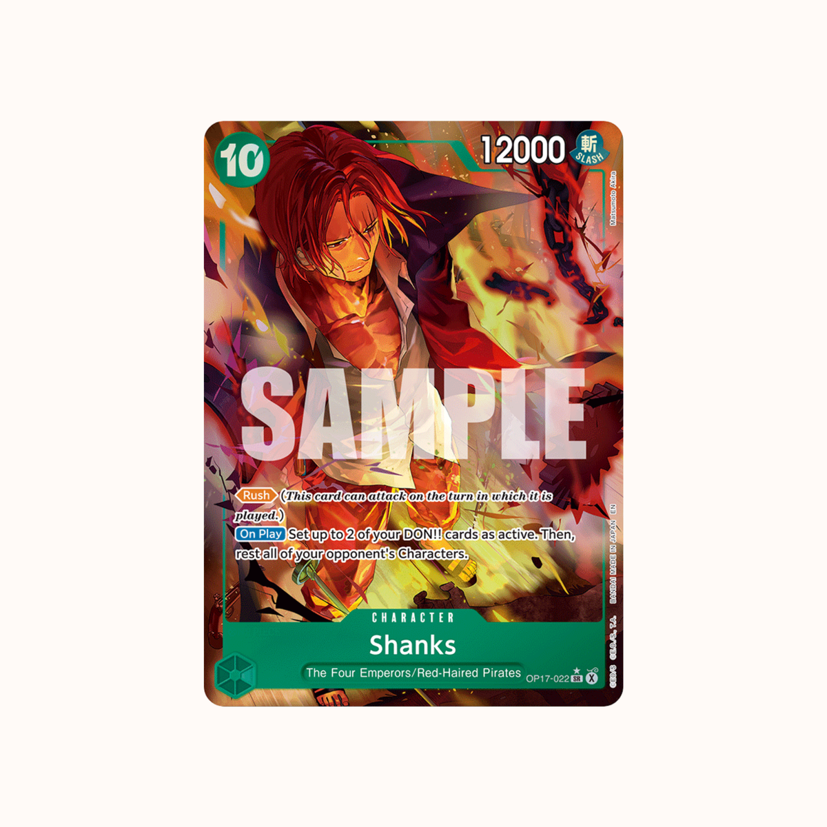 Shanks OP17-022 alternate art One Piece Card Game OP-17