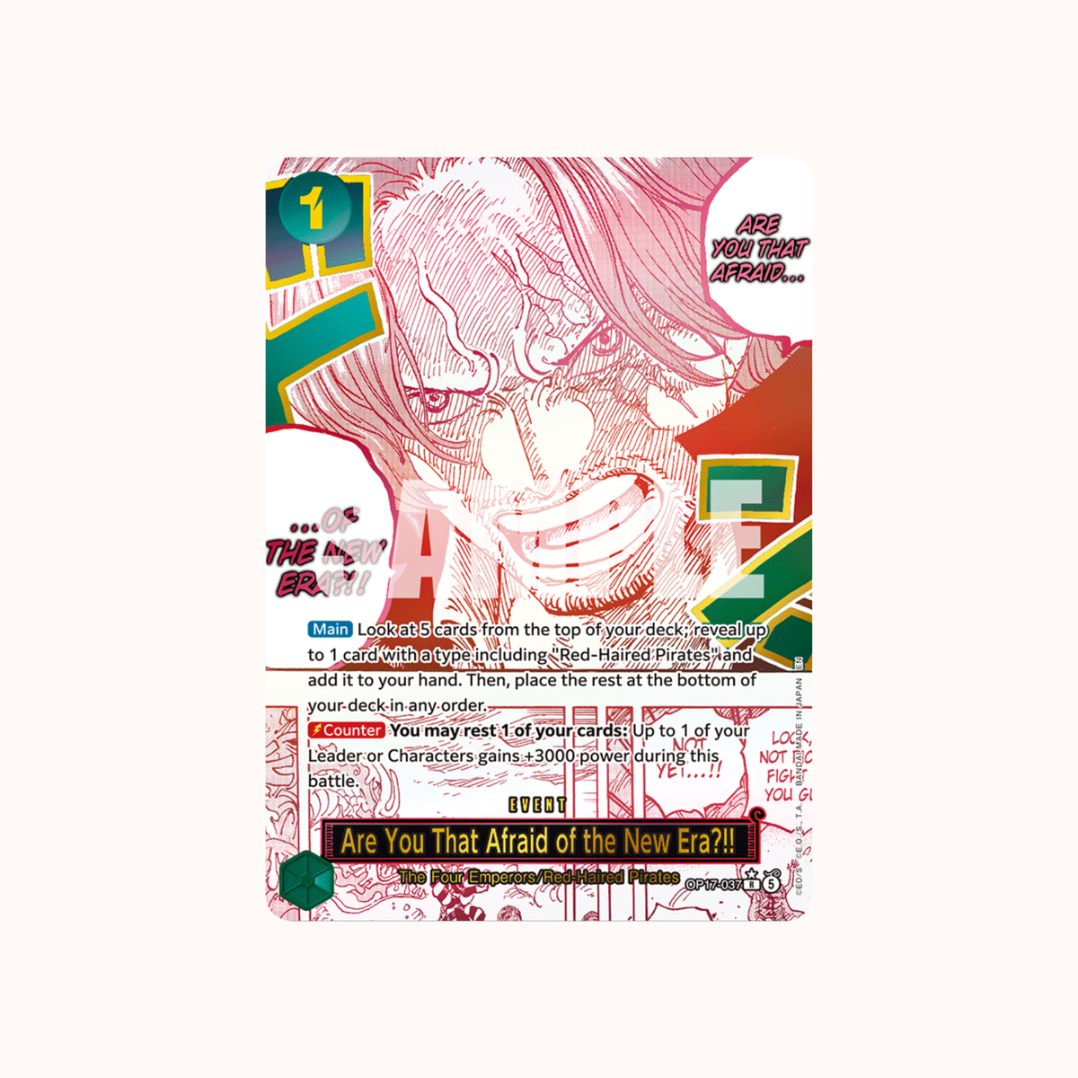 Are You That Afraid of the New Era?!! OP17-037 alternate art One Piece Card Game OP-17