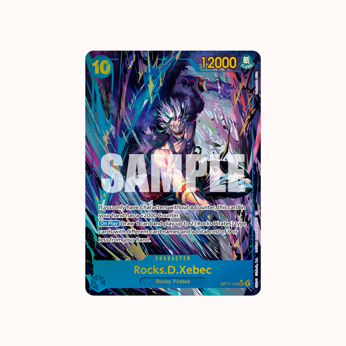 Rocks D Xebec OP17-118 alternate art One Piece Card Game OP-17