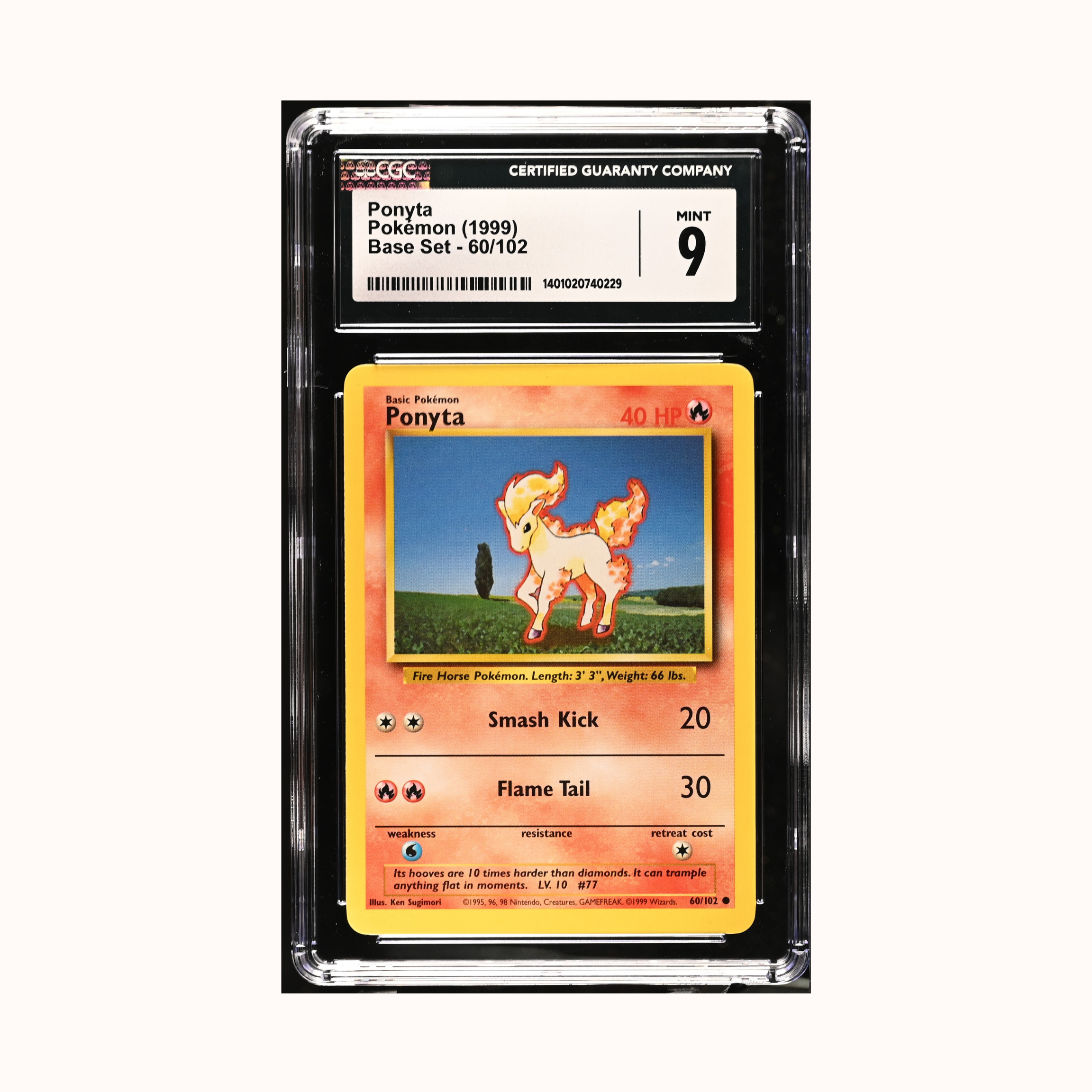 Ponyta Pokemon 1999 Base Set - 60/102 CGC 9