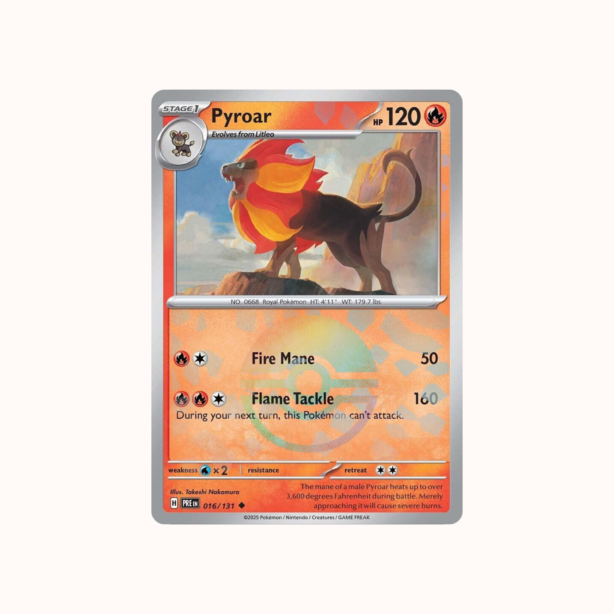 Pyroar 016/131 Pokeball Prismatic Evolution
