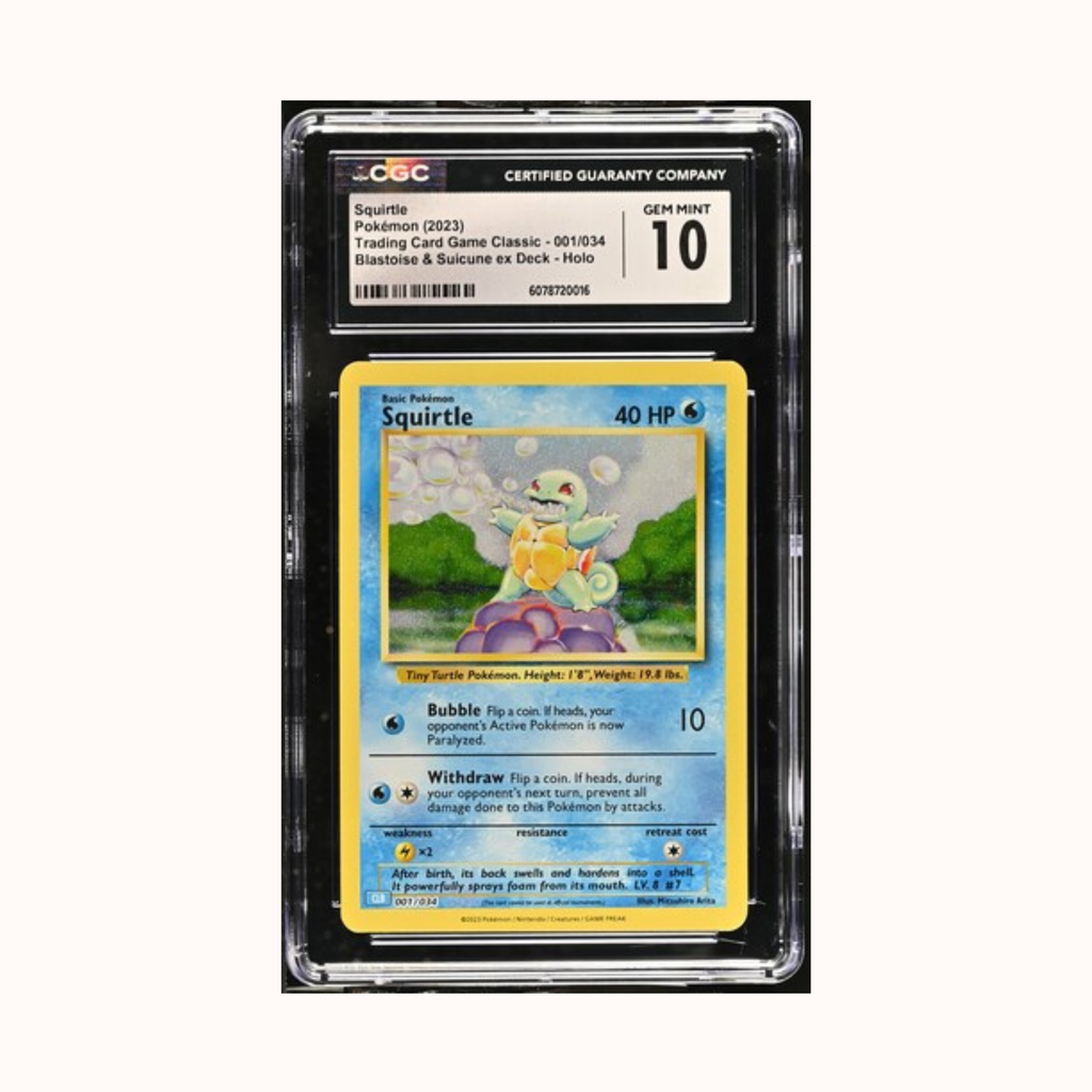 Squirtle Pokemon 2023 Trading Card Game Classic -001/034 Blastoise & Suicune ex Deck - Holo CGC 10