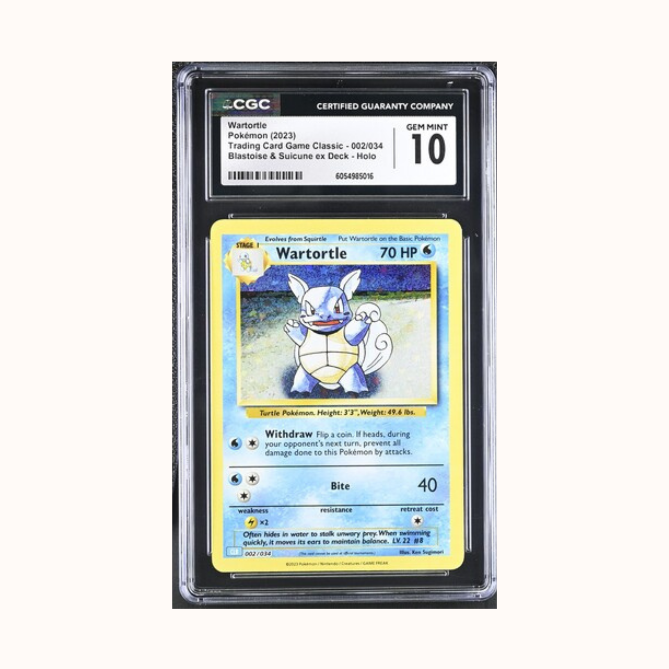 Wartortle Pokemon 2023 Trading Card Game Classic - 002/034 Blastoise & Suicune ex Deck - Holo CGC 10