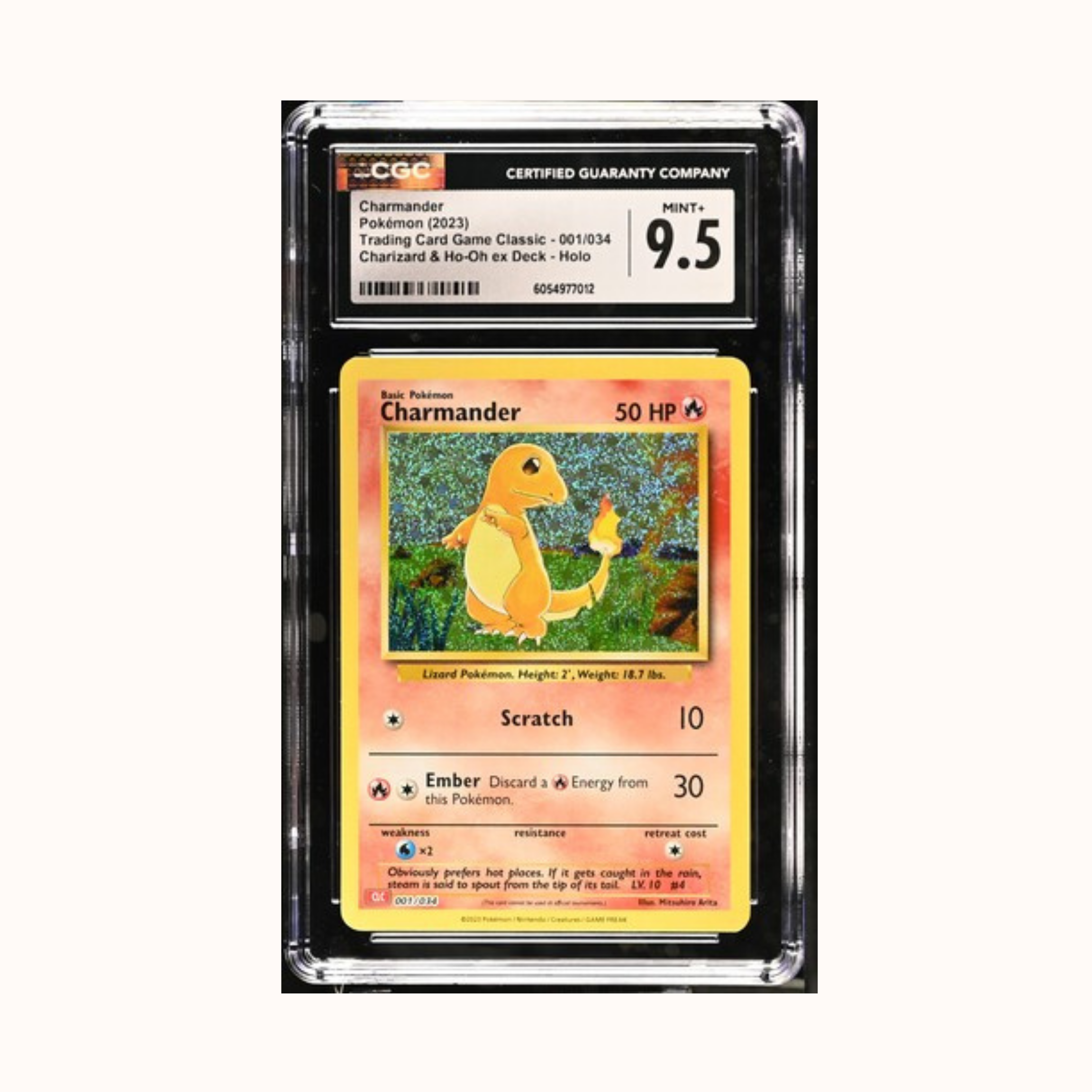 Charmander Pokemon 2023 Trading Card Game Classic - 001/034 Charizard & Ho-Oh ex Deck - Holo CGC 9.5
