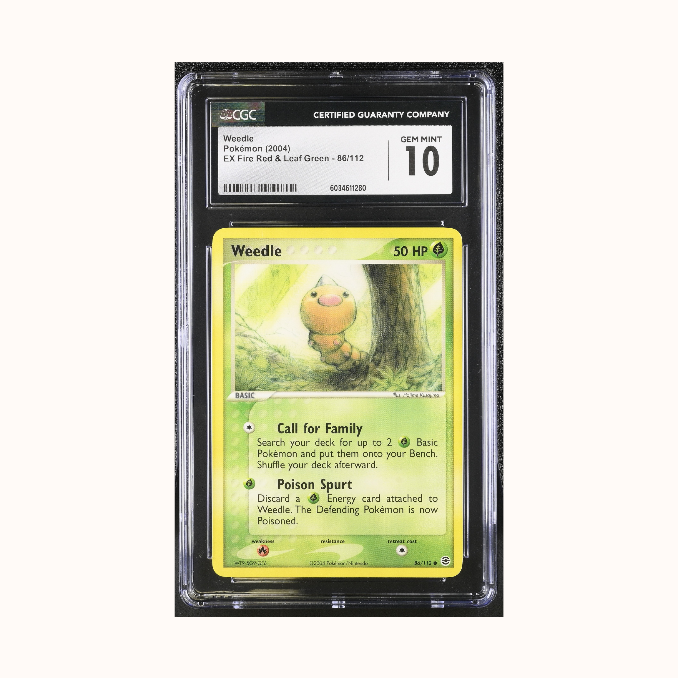 Weedle Pokemon 2004 EX Fire Red & Leaf Green - 86/112 CGC 10